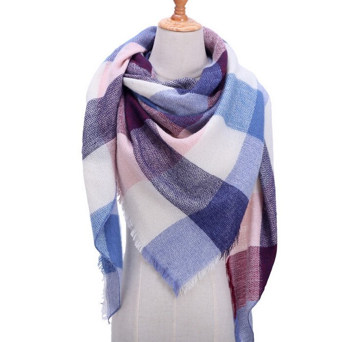 Plaid Farbe Einfache frauen Schals Dreieckige 140*140*210cm Kaschmir Warme Herbst Winter Schals wickelt schal für Frauen