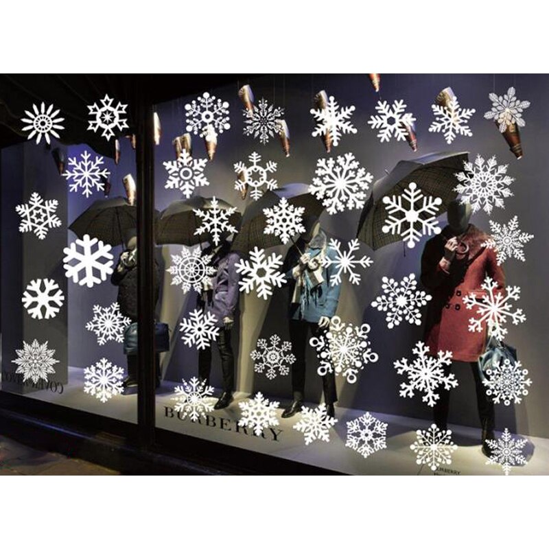 Autocollants de noël pour fenêtres, 53*37.2cm décorations murales en pvc, décoration d'intérieur pour l'année, autocollants pour vitres: 10