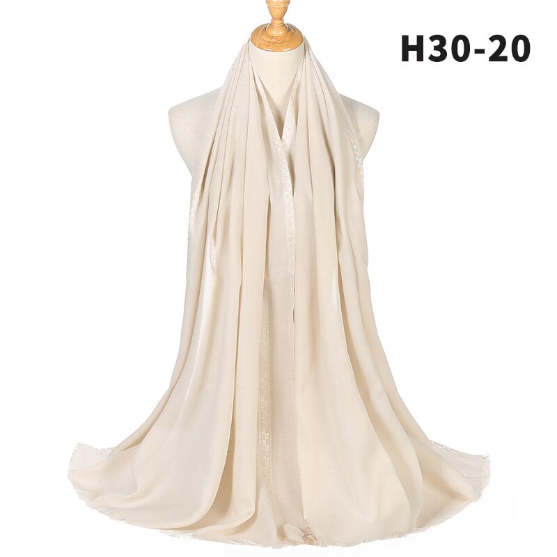 Vrouwen Katoen Hijab Moslim Hoofd Sjaals Effen Foulard Pashmina Sjaals En Wraps Islamitische Sjaal Hoofdband Femme Sjaals: 20-beige