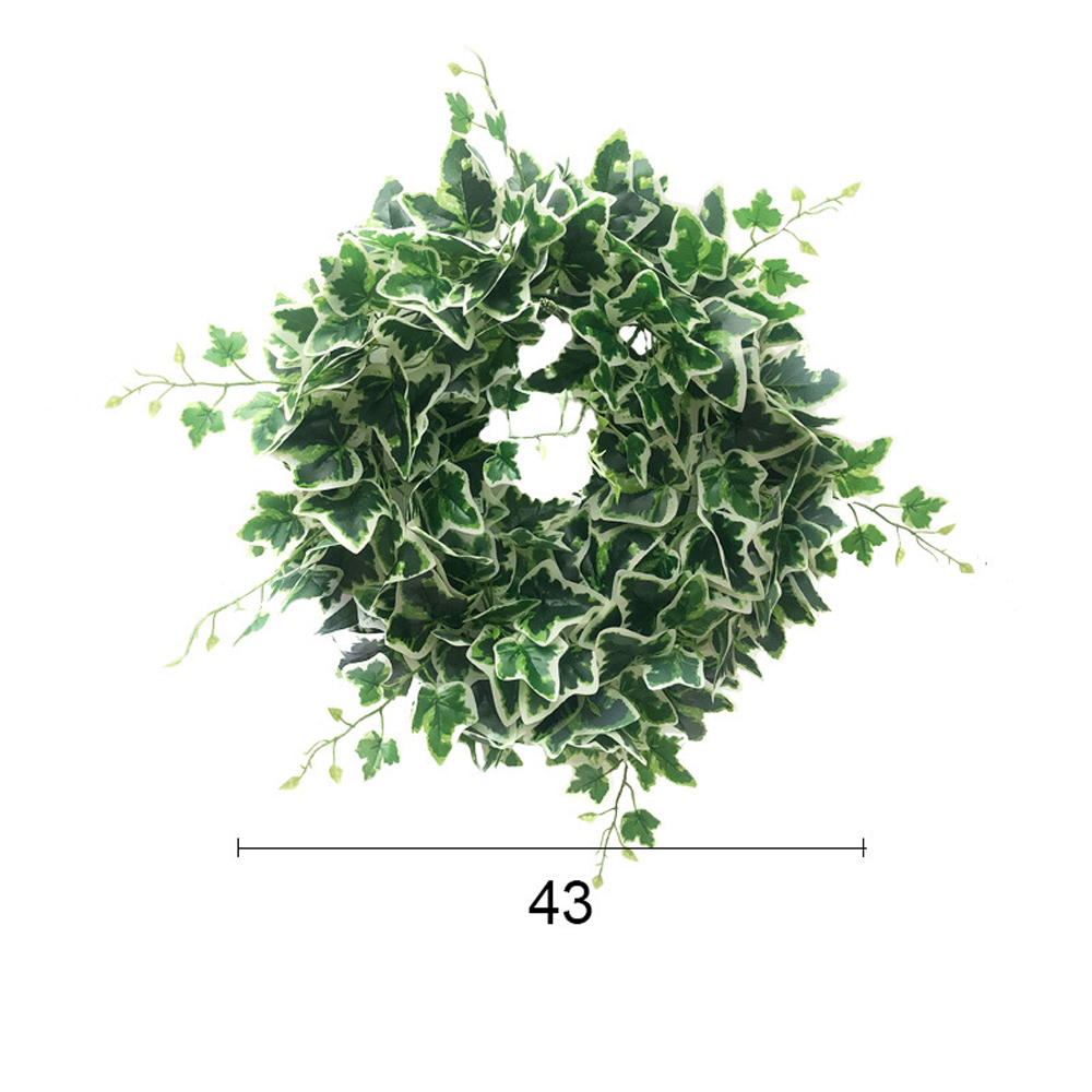 35cm kunstige grønne blader kransdør hengende veggvindu bryllupsfest jul dekor dekorative blomster dekorasjoner: E