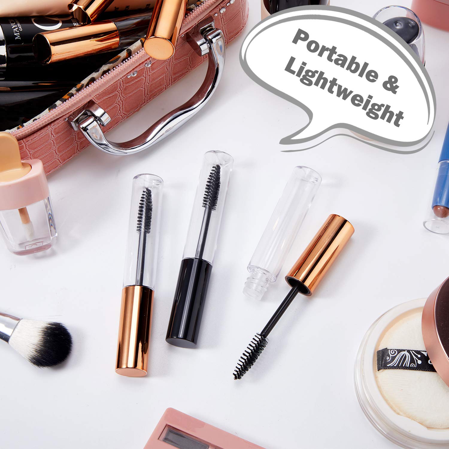 Tubos de brillo de labios Light up Gold Round Big Brush con aplicador de grasa T Tubos de brillo de labios Light up Gold Round Big Brush con aplicador de grasa T