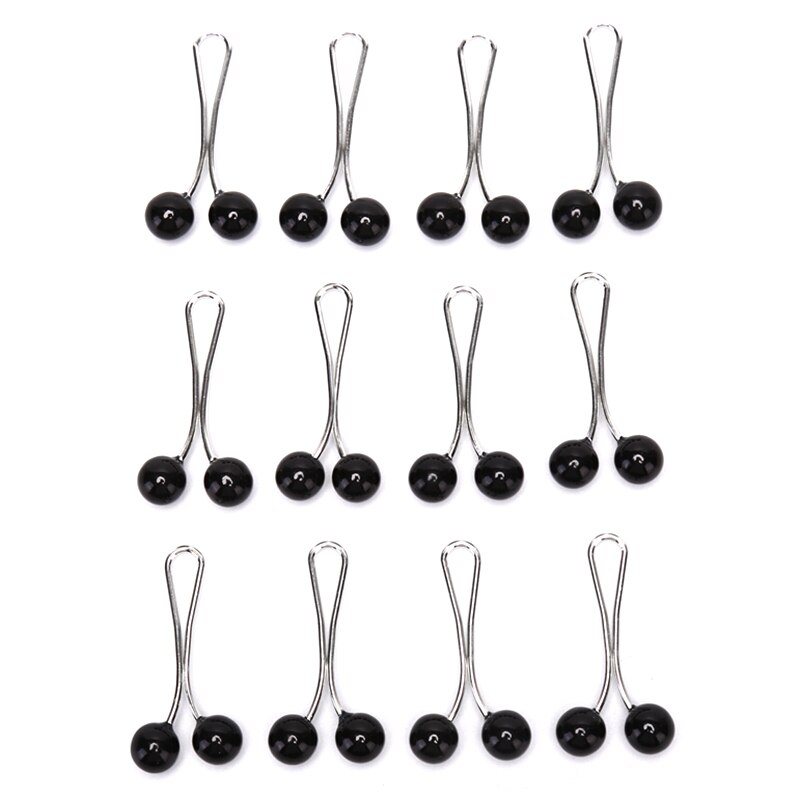 12 Stuks Hoofddoek Shawl Sjaal Lady Moslim Sjaal Hijab Clips Parel Sjaal Broche Pin Parel Hoofddoek Shawl Sjaal Lady: black