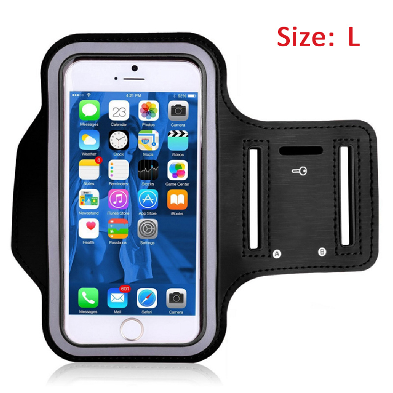 Transparent Touch Screen Armband Running Mobile Phone Arm Pack Sport Arm Bag Arm Pocket Fitness Universal Phone Arm Band Case: 5.5 inch Black