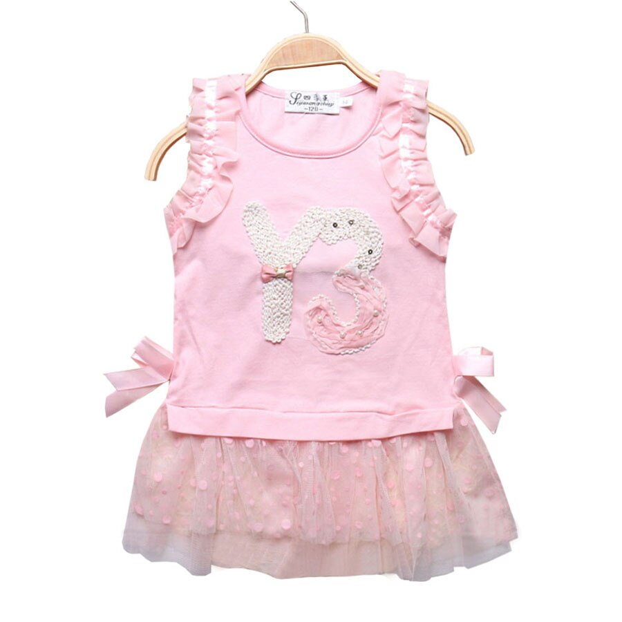 Zomer Kinderkleding Meisjes T-shirts Mouwloze Tops Lange Stijl Vest Shirts 4-7T