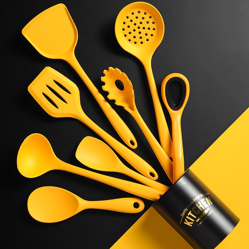 Silicone Cooking Kitchen Utensils Set Heat Resistant On-Stick Spatula Shovel Cookware Cooking Tools Baking Gadgets Accessories