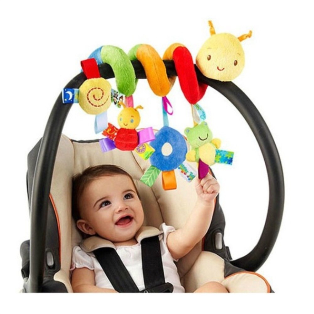 Infant Baby Worm Crib Bed Around Rattle Bell Cartoon Insect Stroller Hanging Stuffed Wrap Spiral Safety Toys For Baby #30: Default Title