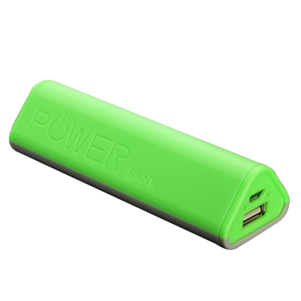 2000mAh portátil triángulo banco de energía USB DIY 18650 cargador de batería externa de plástico DIY energía banco caja: Verde