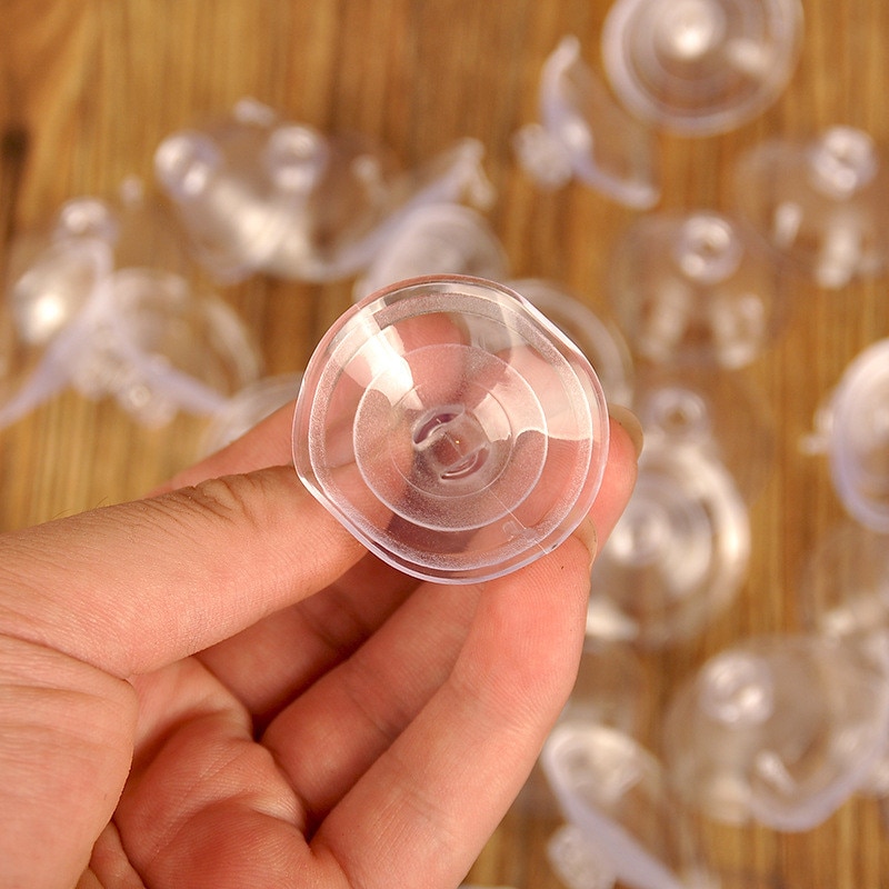 10 stks Krachtige Zuignap Geperforeerde Transparante Plastic Zuignappen 4 cm Diameter Zuignap