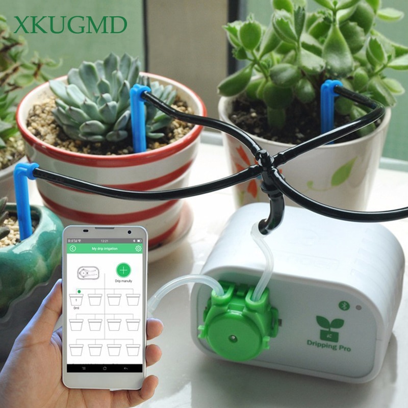 Mobile Phone Control Intelligent Garden Automatic Watering Flower Device Succulents Drip Irrigation Tool Water Pump Timer System