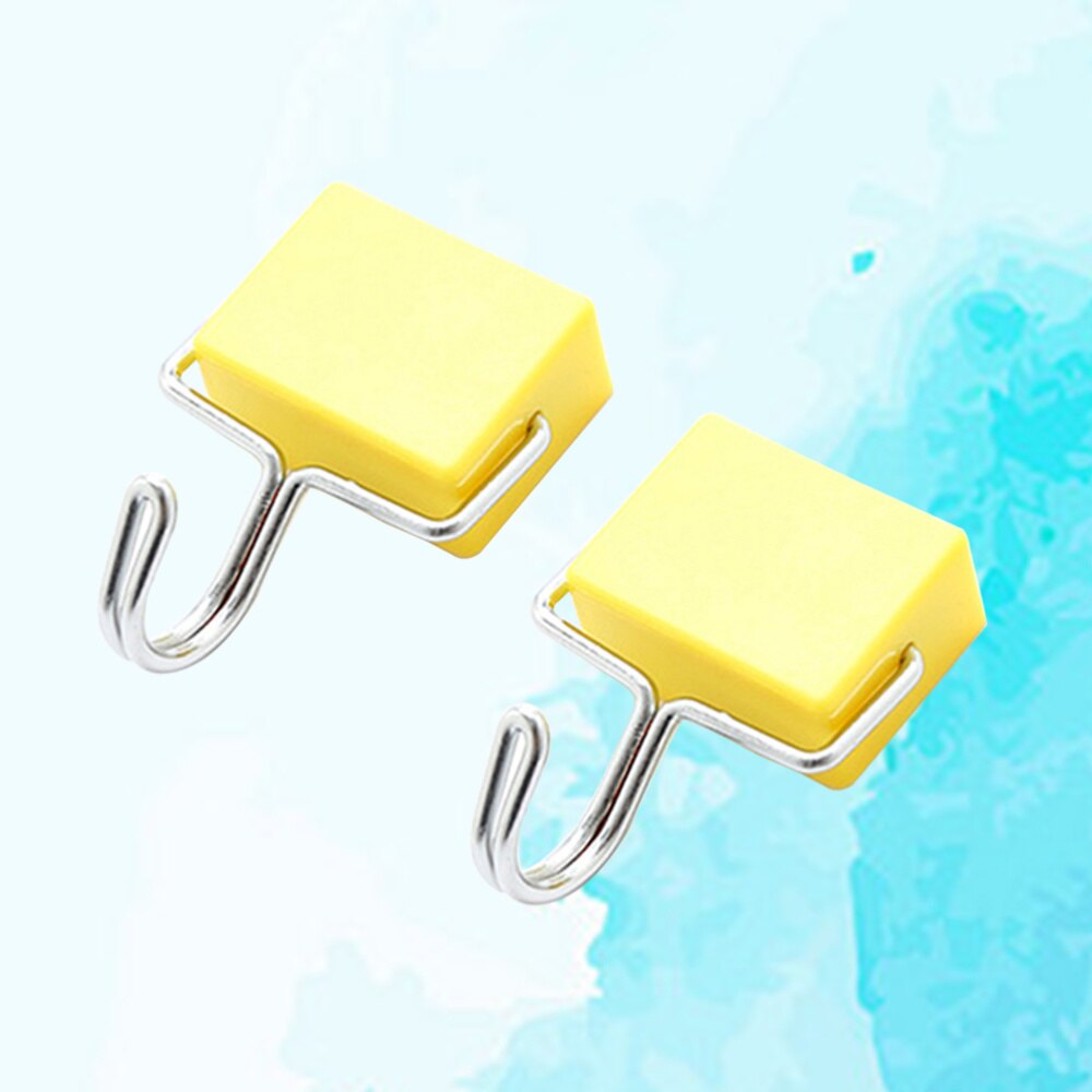 2 Pcs Super Suction Magnetic Hooks Kitchen Refrigerator Powerful Magnet Hanging Hooks (Yellow)