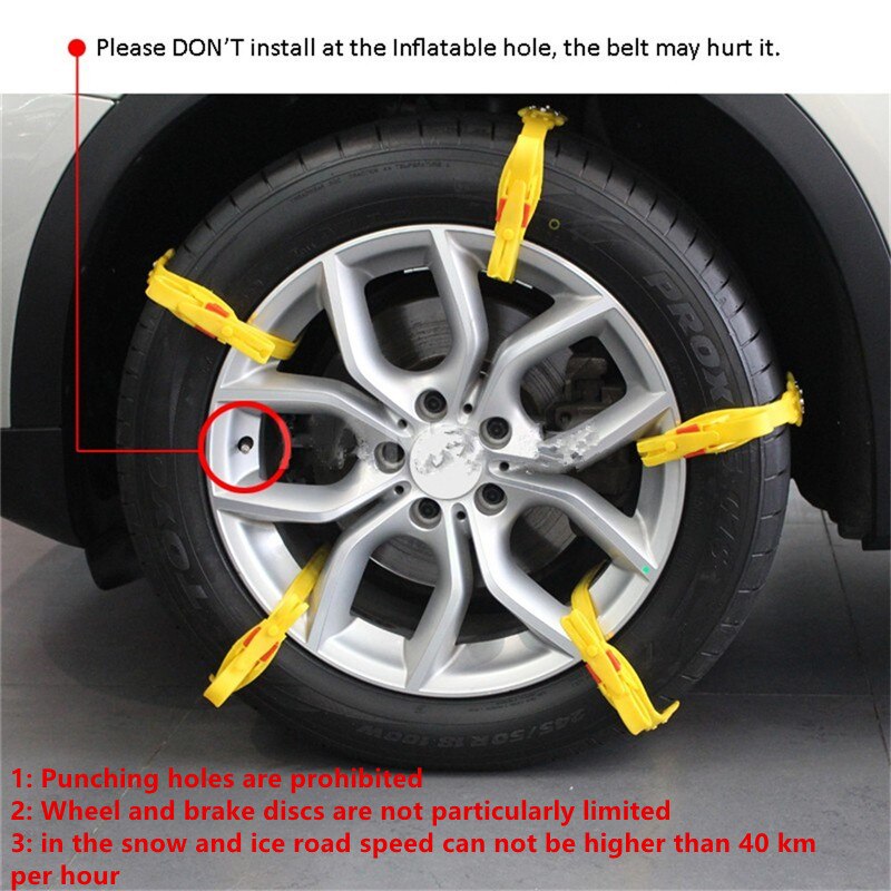1pcs Spikes for Tires Plastic Snow Chains 6pcs/lot Car Tire Snow Chains Beef Tendon VAN Wheel Tyre Anti-skid TPU Chains