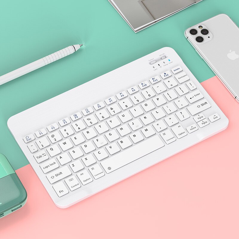 for iPad Air 4 Pro 11 Keyboard and Touchpad Bluetooth-compatible Keyboard Phone Tablet Wireless Mouse 10 inch Keyboards: white keyboard