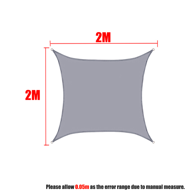 300D Grijs Alle Size Waterdichte Vierkante Rechthoek Driehoek Zon Zonnezeil Tuin Terras Luifel Zwemmen Schaduw Kamp Wandelen Yard Luifels: 2x2m