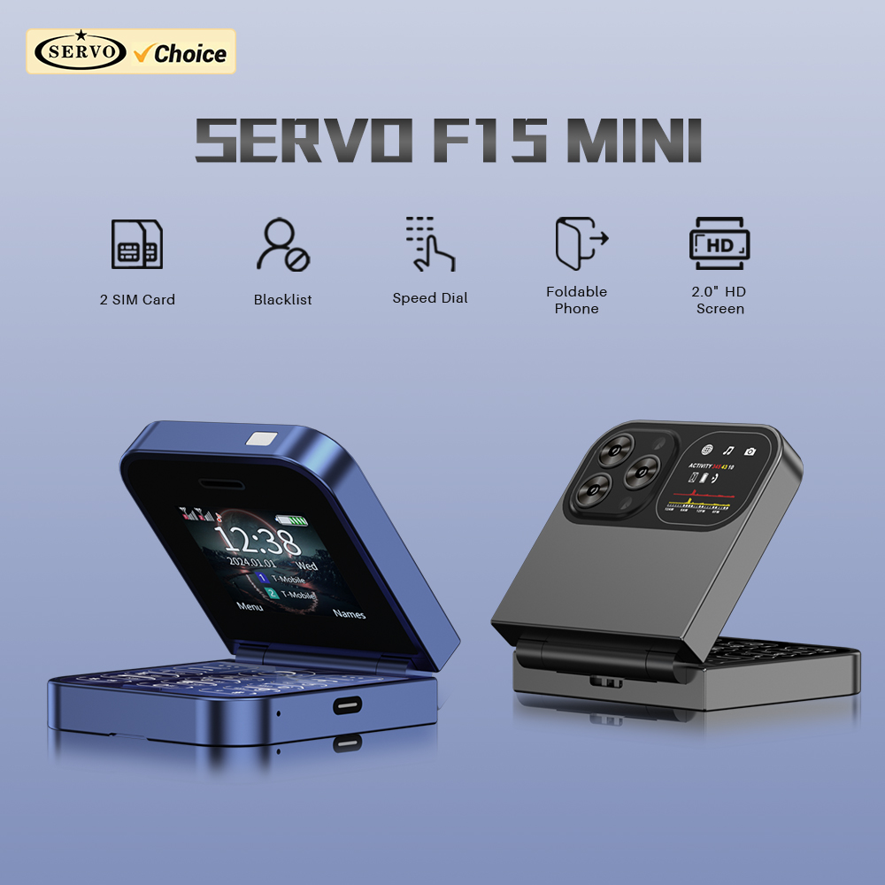 SERVO classico piccolo Flip Cellulare 2G Doppia SIM carta lista nera velocità comporre 2.0" Schermo 180 ° piega pulsante Cellulari Nuovo aggiornamento