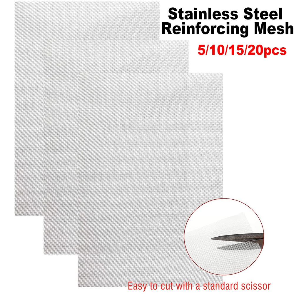 5/10/15/20 stk rustfritt stål armeringsnett 15*20cm sveiset nett for å reparere bilstøtfangere plastprodukter med glattejern