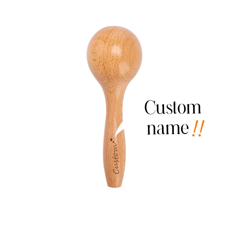 1Pc Baby Wooden Toys Sand Hammer Music Rattle Instrument Early Education Toy BPA Free Wood Rattle Intelligence Development Toy: small custom