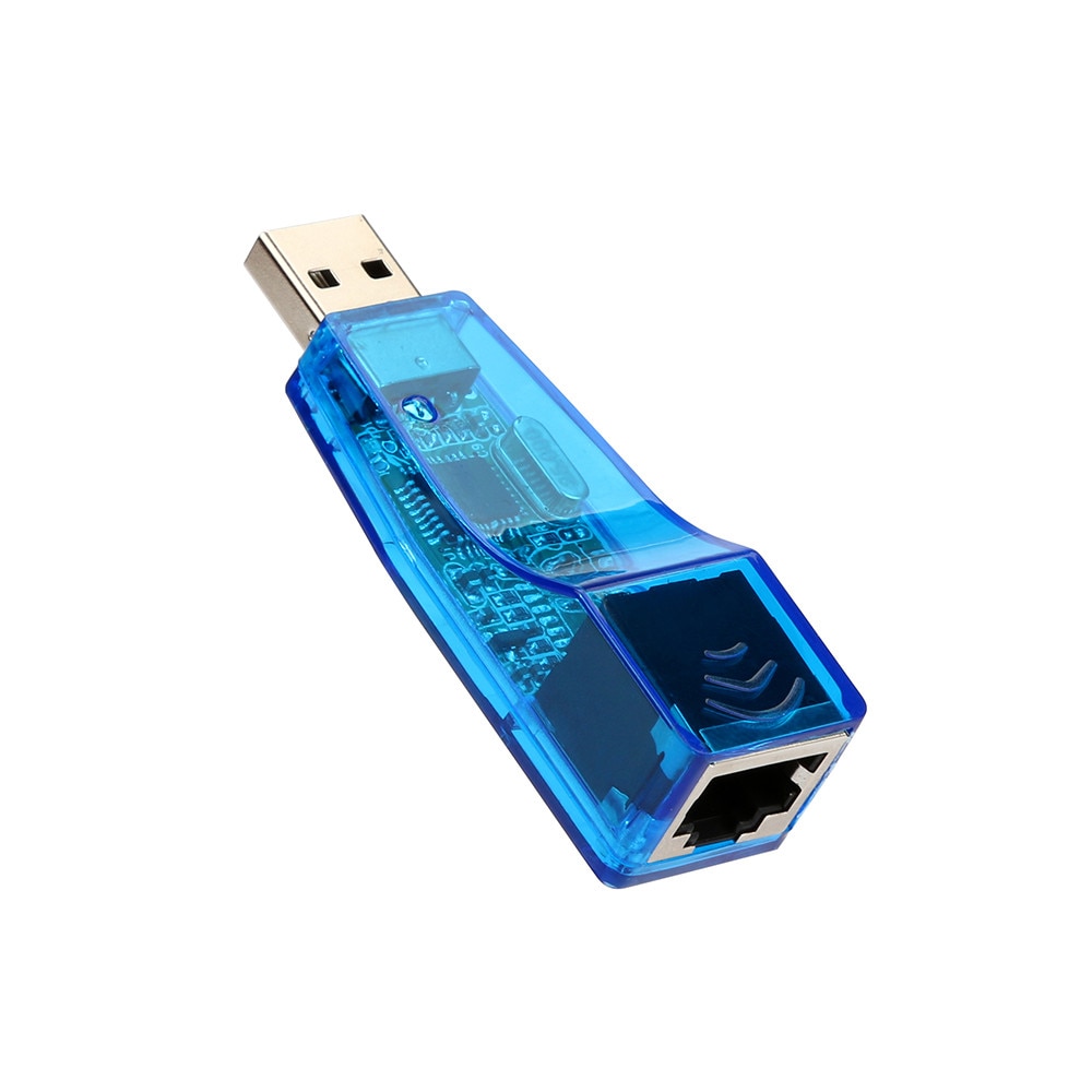 2017 Hot USB 2.0 Para LAN Ethernet RJ45 10/100Mbps Placa de Rede Adaptador azul para PC Android