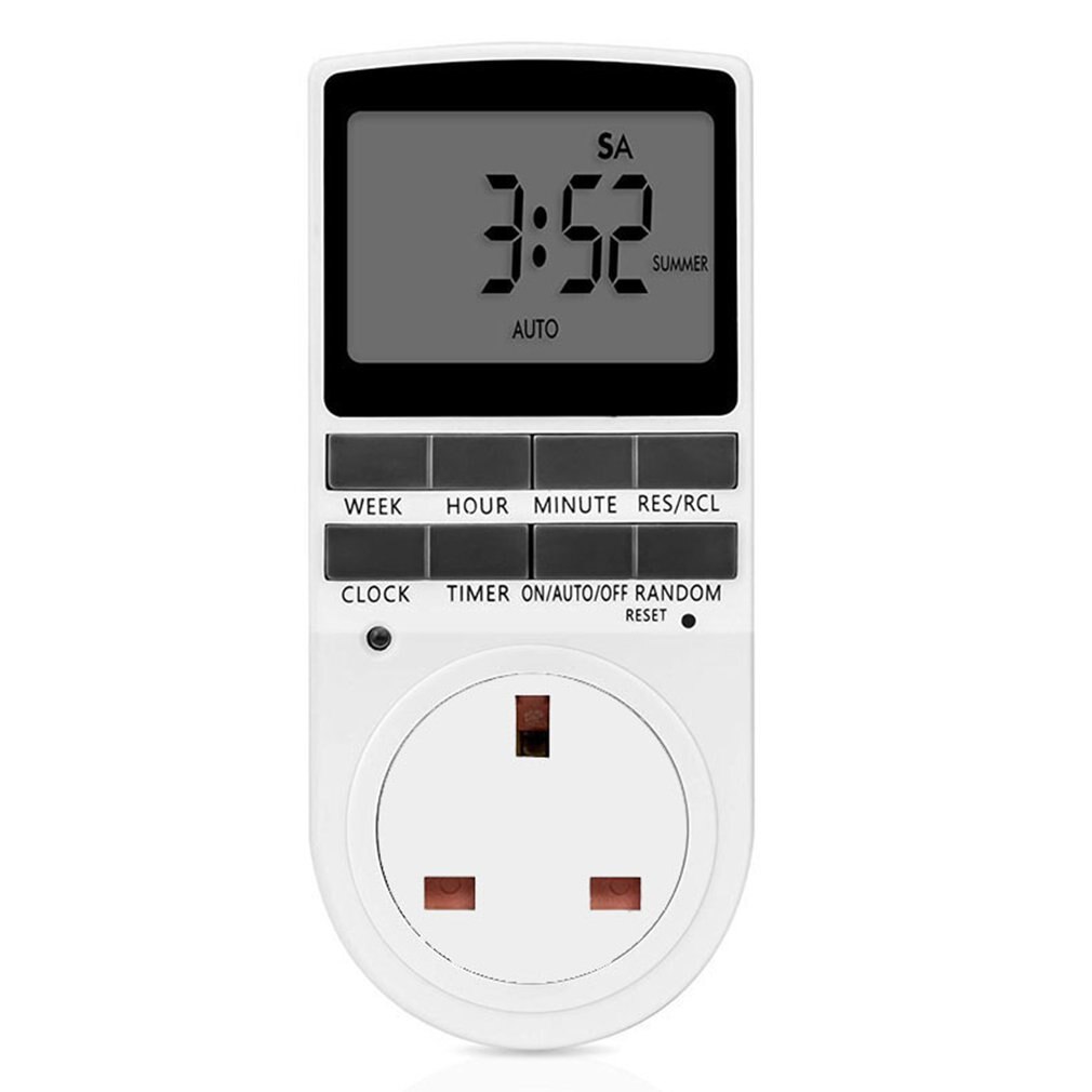 Large LCD Display Programmable Weekly Digital Smart Timer Switch Outlet Plug Timing Socket Countdown for Kitchen: UK