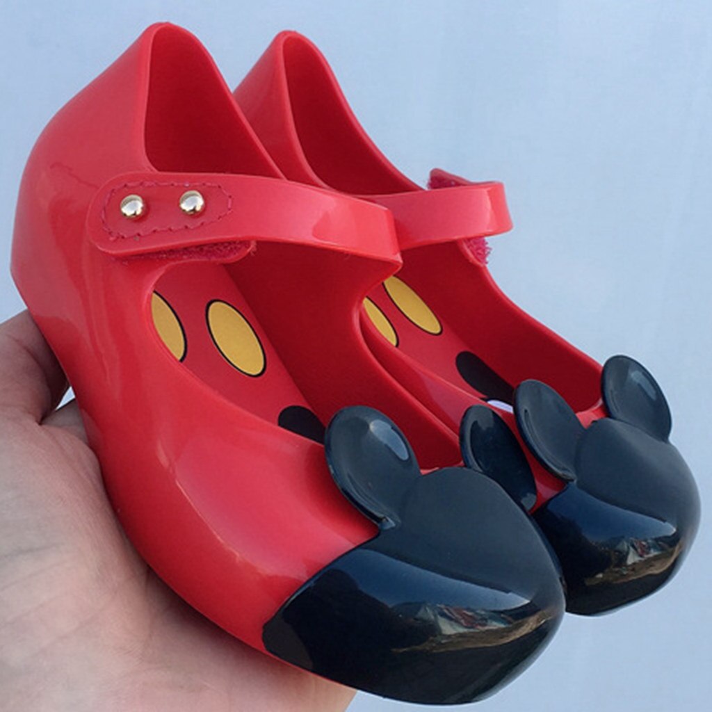 Mini Mlsa-zapatos de ratón clásicos para niña, sandalias de playa antideslizantes con dibujos animados, novedad de verano,: Rojo / 9