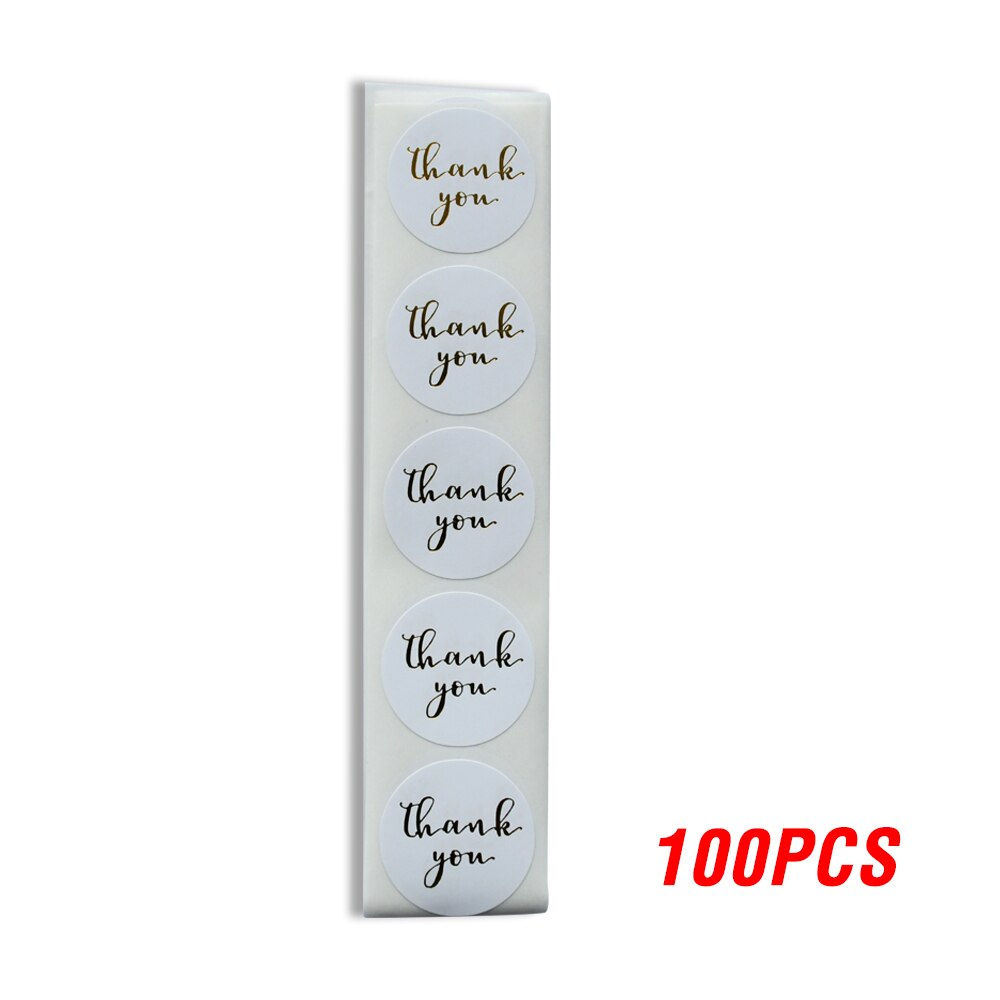 100-500pcs Gold Foil Thank You Stickers For Seal Labels 1 Inch Packaging Stickers Birthday Party Offer Stationery Sticker: YH86-100pcs