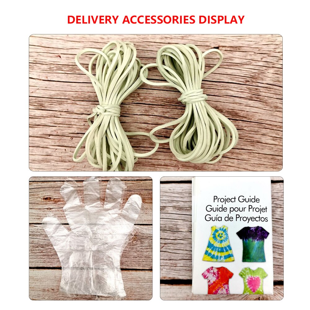 12pcs Clothing Set Tie-Dye Kit Party Group Fabric Textile Easy Use Activities DIY Tie Dye Kit