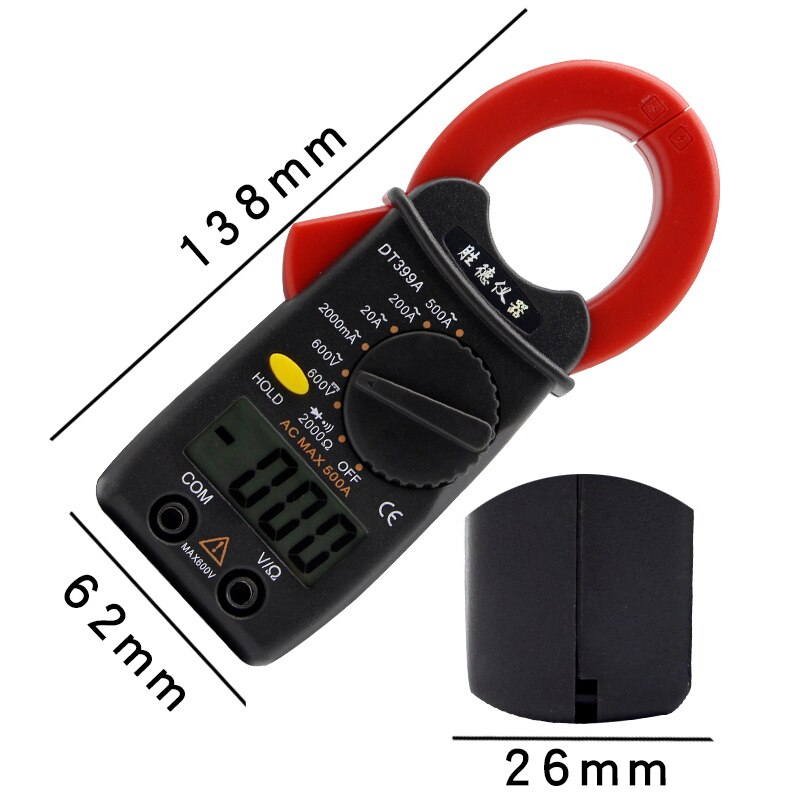 Digital Clamp Meter Mini Ammeter Clamp Multimeter Small Current Meter Voltage Current Resistance Tester