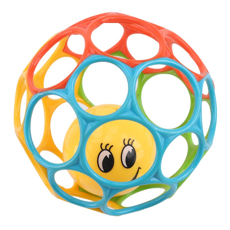 Baby Speelgoed Bell Bijt Bal Hand Kleurrijke Vangen De Plastic Gat Bal Verwijderbare Rammelaar Creatieve Baby Interactief Spel Speelgoed: S with bell