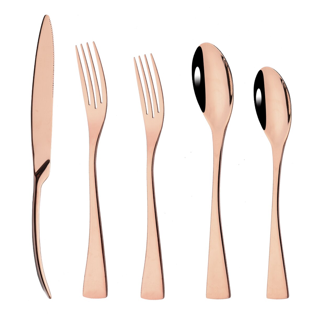 1/2/4Set 18/10 Stainless Steel Flatware Set Silver Dinnerware Dinner Knife Fork Dessert Spoon Cutlery Food Tableware: 2Set / Rose