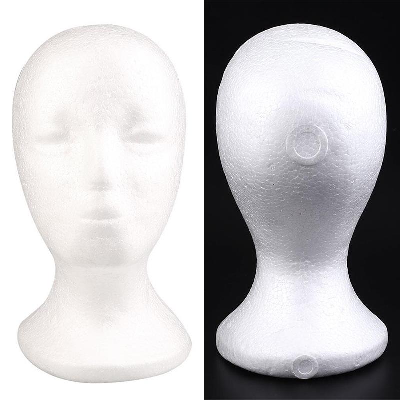 Vrouwelijke Styrofoam Foam Mannequin Hoofd Model Haar Hoed Pruik Glazen Display Stand
