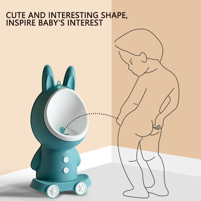 Orinal de conejo para bebé, soporte de inodoro Vertical, urinario de entrenamiento para niño, baño, montado en la pared, portátil, dividido