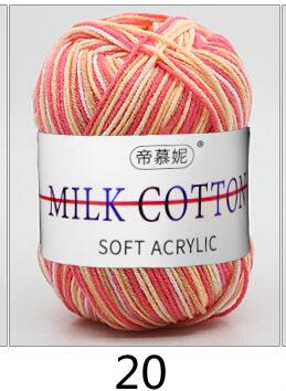 Hilo de lana de ganchillo para bebé, algodón suave y dulce teñido con leche, hilo grueso de fibra tejida a mano, hilos de hilo de ganchillo para suéter DIY: Azul cielo