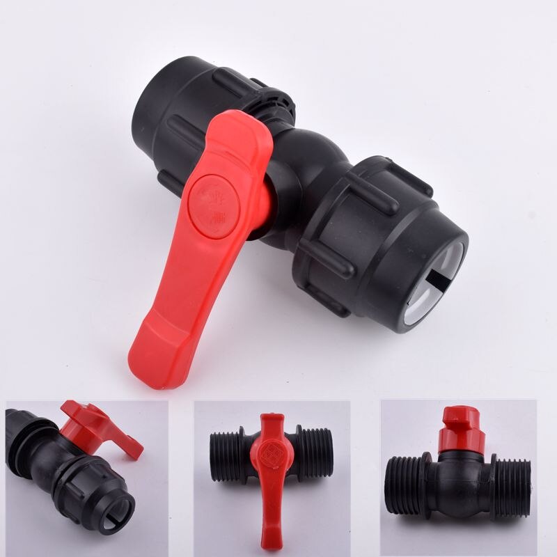 1Pc 20 ~ 63Mm Plastic Pe Valve Tuin Waterleiding Connector Kogelkraan Landbouw Irrigatiesysteem Fittings Quick joint Adapter