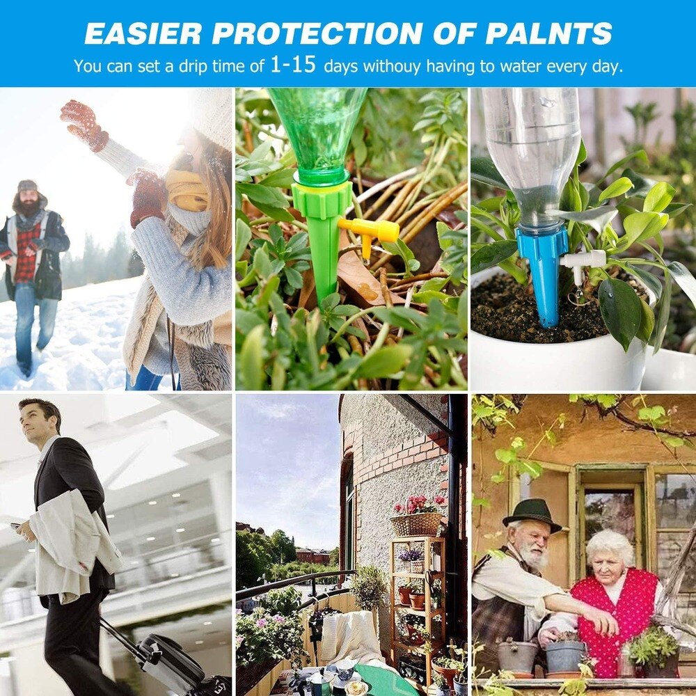 12 PCS Auto Drip Irrigation Watering System Dripper Spike Kits Garden Household Plant Flower Automatic Waterer Tools