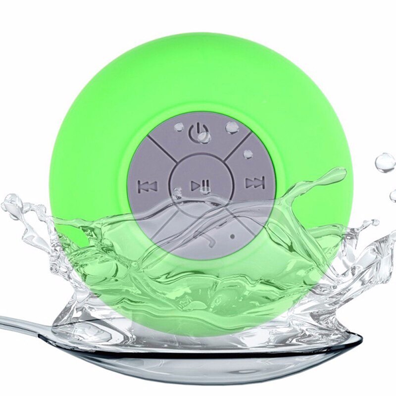 Vattentät bluetooth högtalare bärbar sucker trådlös mini stereo bas trådlös subwoofer handsfree badrum högtalare 1 st: Grön