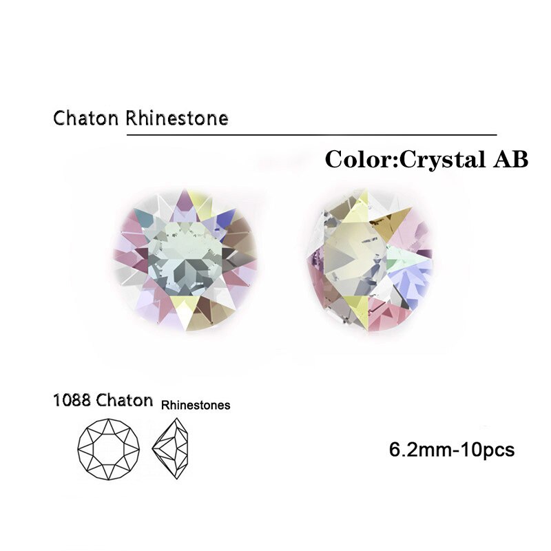 1088 K9 Charms Chaton Cut Crystal Ab Vorm Glas Kristal Naaien Klauw Steentjes Diy Kleding Bruiloft Accessorie Voor Kleding: 6.2mm-10pcs