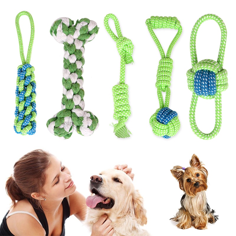 Pet Supplies Dog Cotton String Toys Teeth Grinding Teeth Cleaning Colorful Dog Bite String Knot