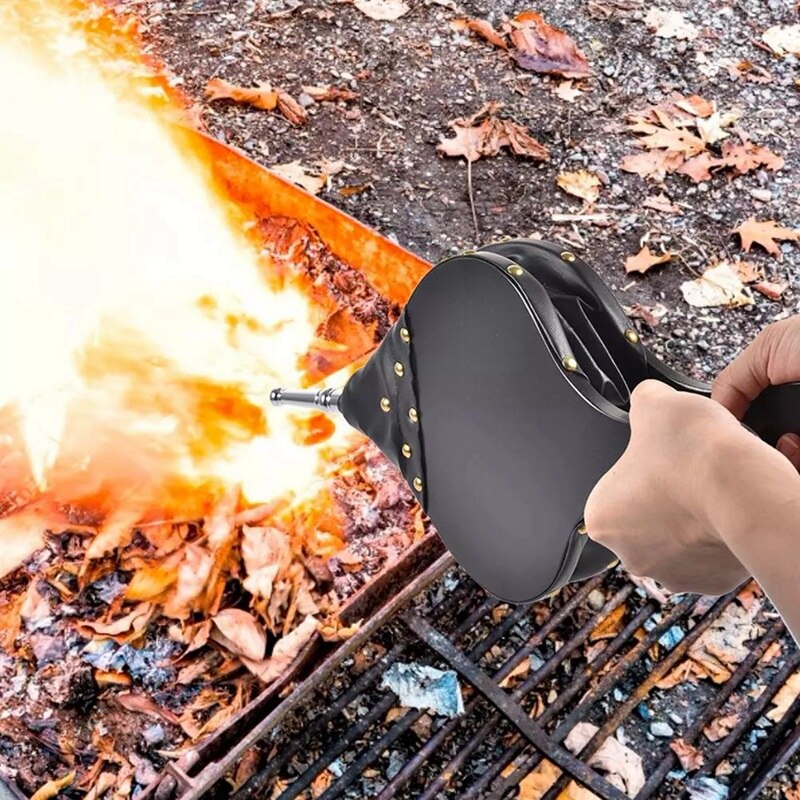 Hand Bellows Leather Fireplace Blower Traditional Stove Fire Lighter Fan for Home DIY Fireside Accessories