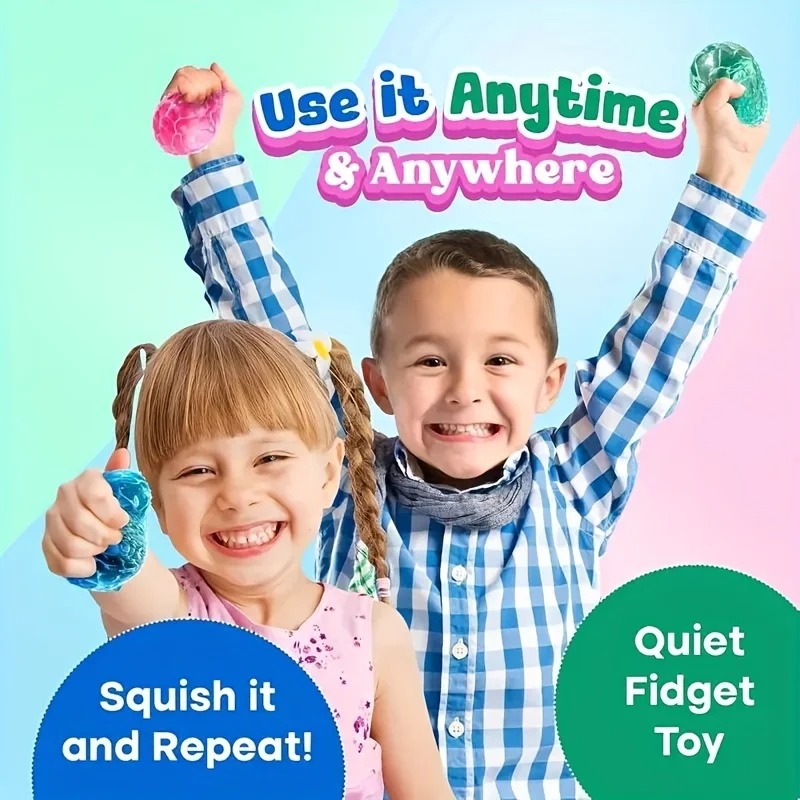 Balles anti-Stress Squishy multicolores pour enfants et adultes – Jouets sensoriels à texture douce, de boule de glace à presser Anti-anxiété