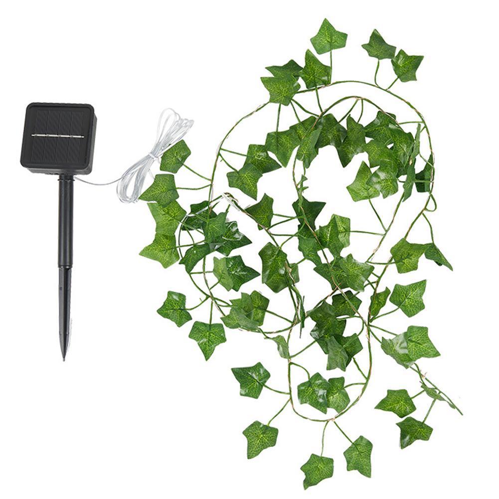 Solar Green Rattan String Lights Automatically Start Garden Night Home Fence Decoration Lighting Q3V7