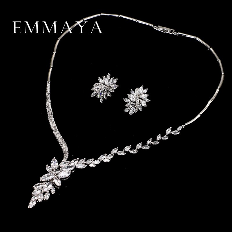 Emmaya Neue Einzigartige Halsband Halskette Zucht Ohrringe Braut Schmuck setzt Hochzeit Zubehör