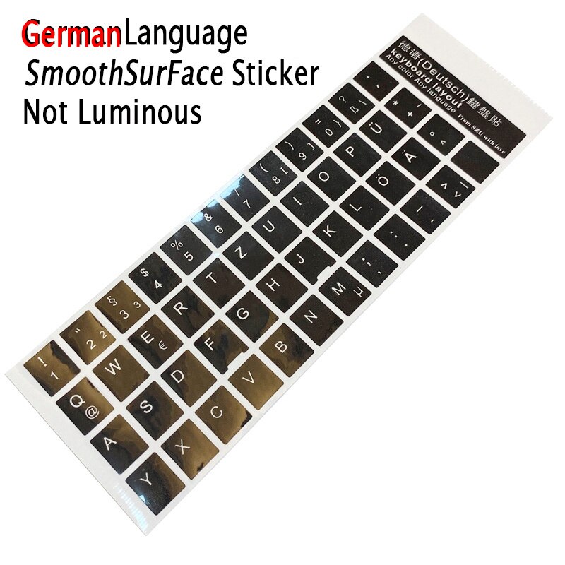 SR German Japanese French 3 Language Keyboard Scrub Smooth Stickers Layout Button Letters for PC Computer Laptop Accessories: German Smooth