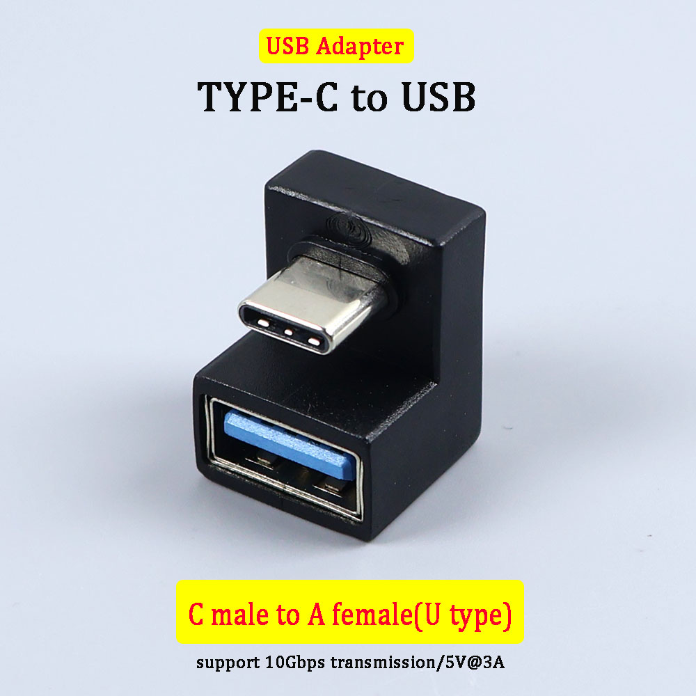 90/180 -graders vinkel c-adapter c usb c otg till usb-omvandlare u-formad usb -c 3.0 -kontakt för android-dator, telefon, surfplatta: Elfenben