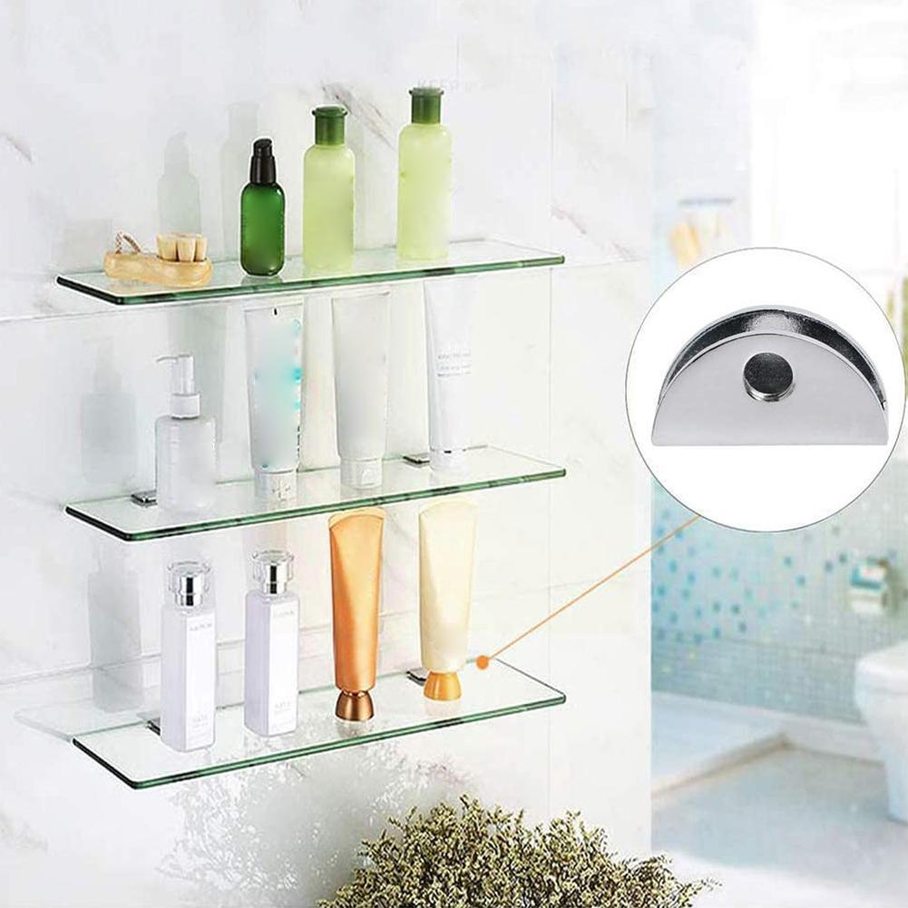Glass Shelf Clamp Bracket Flat Round Holder Clamps Bracket Shelves Support Corner Bracket Clips For Window Balustrade Handr W1X4