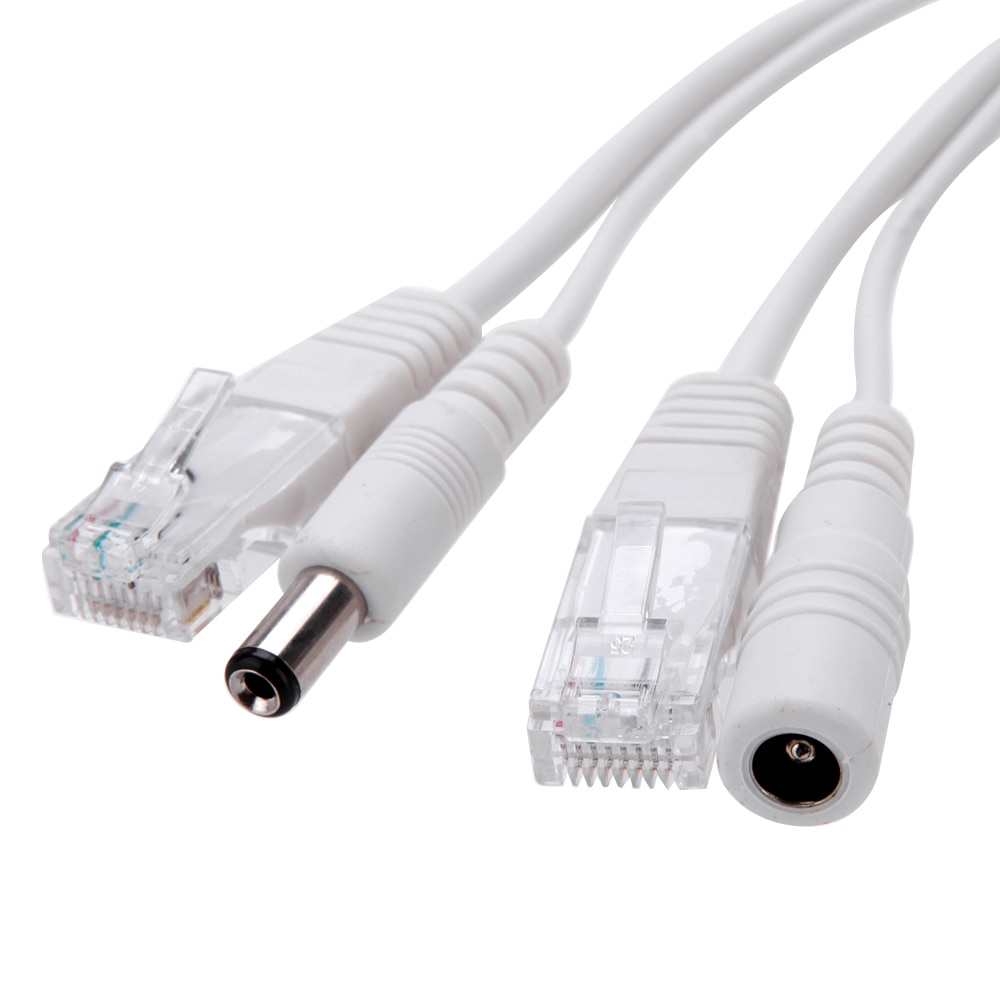 20 stk  (10 par) poe adapter kabel  rj45 poe injektor + poe splitter kit power over ethernet poe kamera adapter 5v 12v 24v 48v