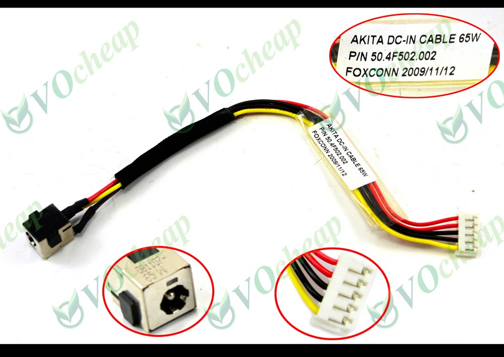 conector de alimentación CC para portátil, para HP Pavilion DV2000 DV2200 DV2400 DV2500 DV2700 65W, conector de toma de carga 50.4F502.002 PJ109