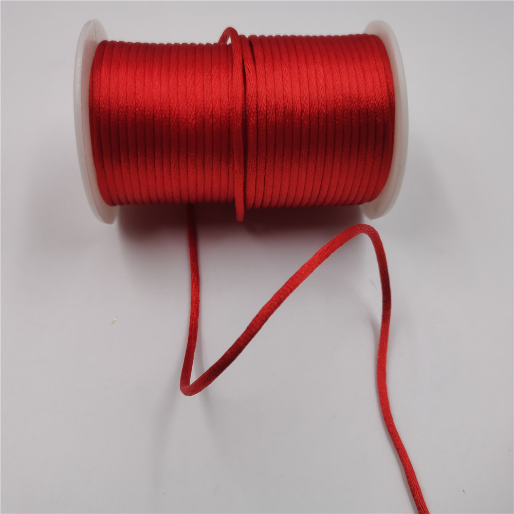 3MM Braided Macrame Silk Macrame Cord Rope Thread Wire DIY Chinese Knot Satin Bracelets Making Findings Beading 10 Yards