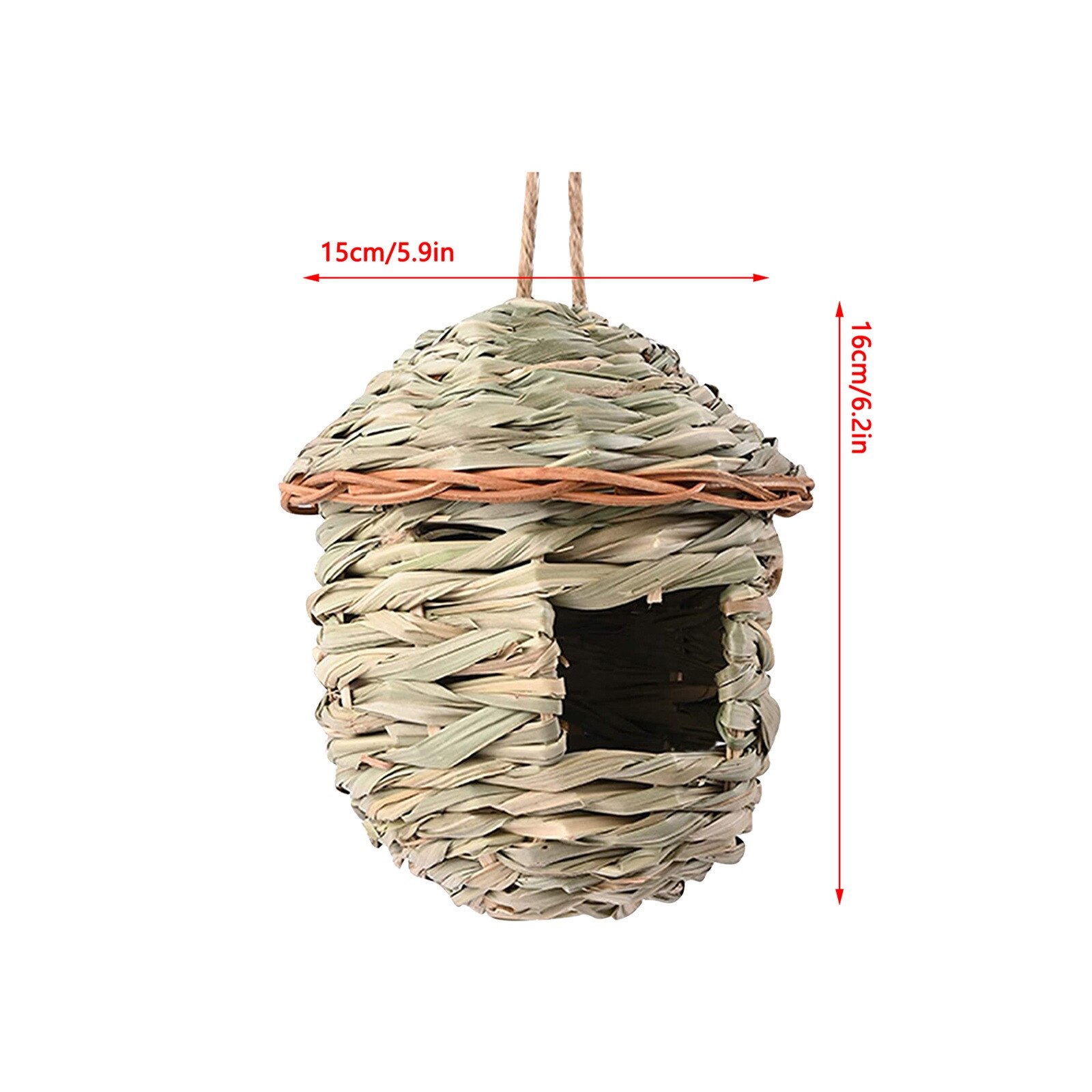 Straw Comfortable Bird House Nests Natural Handmade Hanging Bird Hut Woven Bird Nest For Outdoor Hanging Garden Decoration P1