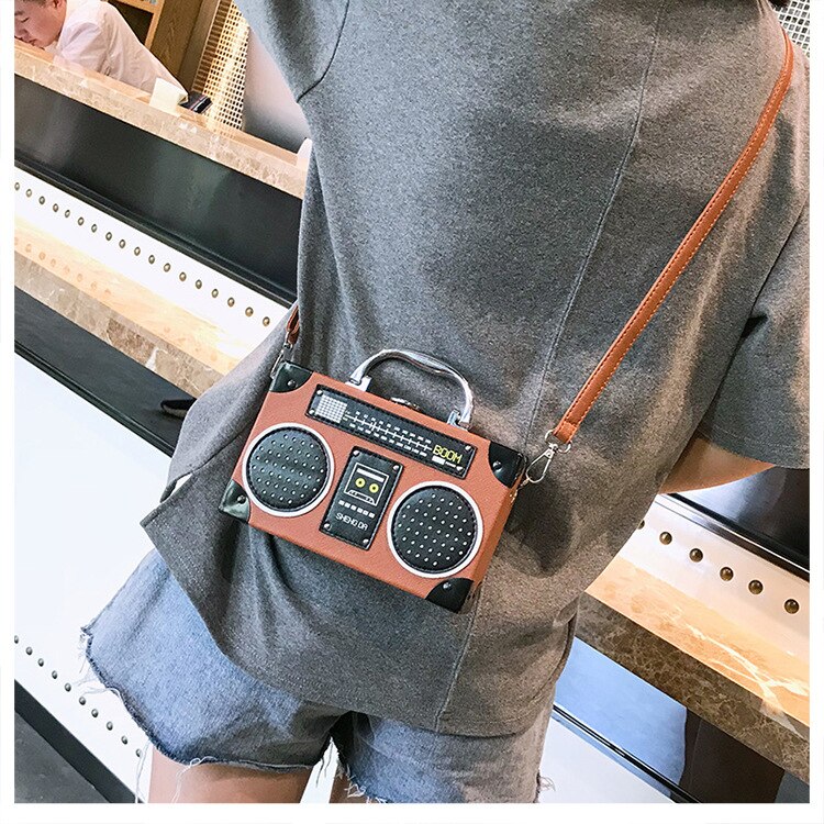 radio kształt torby designerskie dla kobiet 2019 torby kobiety torebka Bolsa Feminina kobieta ramię torba luksusowa torebka kobiet torba: brązowy