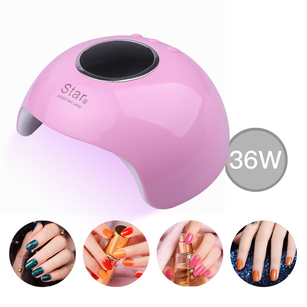 Star 6-secador de uñas de 36W, Mini Lámpara USB para LED UV de uñas, para manicura, pantalla LCD, secado de todos los geles, herramientas de Arte de uñas