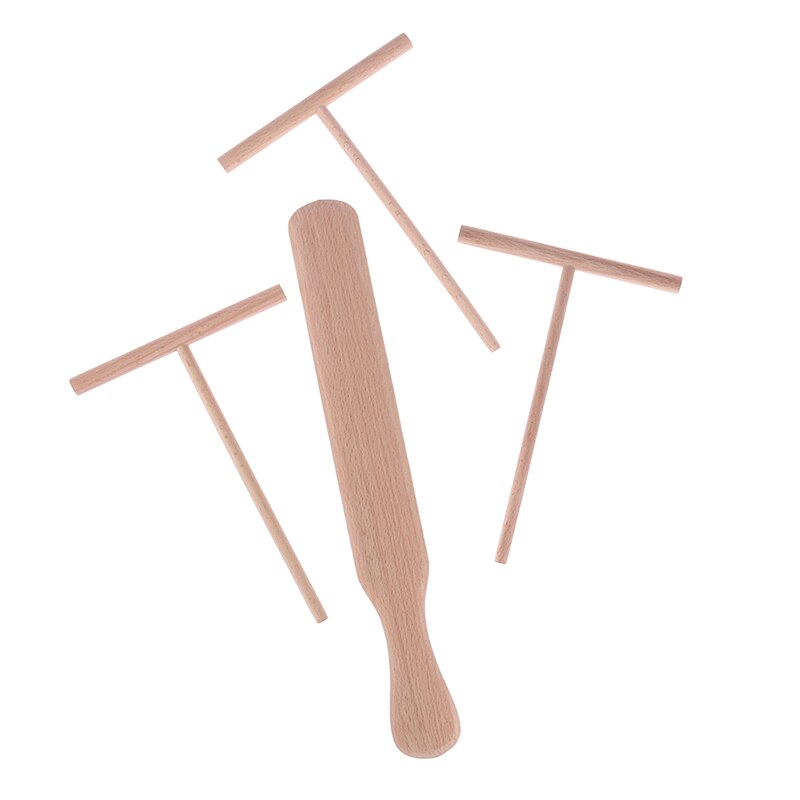 4pz pancake Utensili Da Cucina di Legno crepes Spreader e Spatola Tortilla Rastrello Pastella Diffusione Strumenti